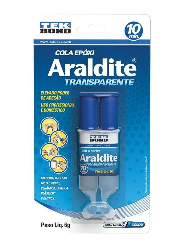 Cola Epóxi Araldite Transparente Seringa 6Gr 10 Minutos