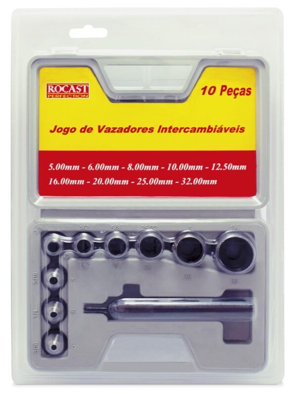 Jogo Vazador Couro Intercambiavel 5 a 32Mm com 10Pç